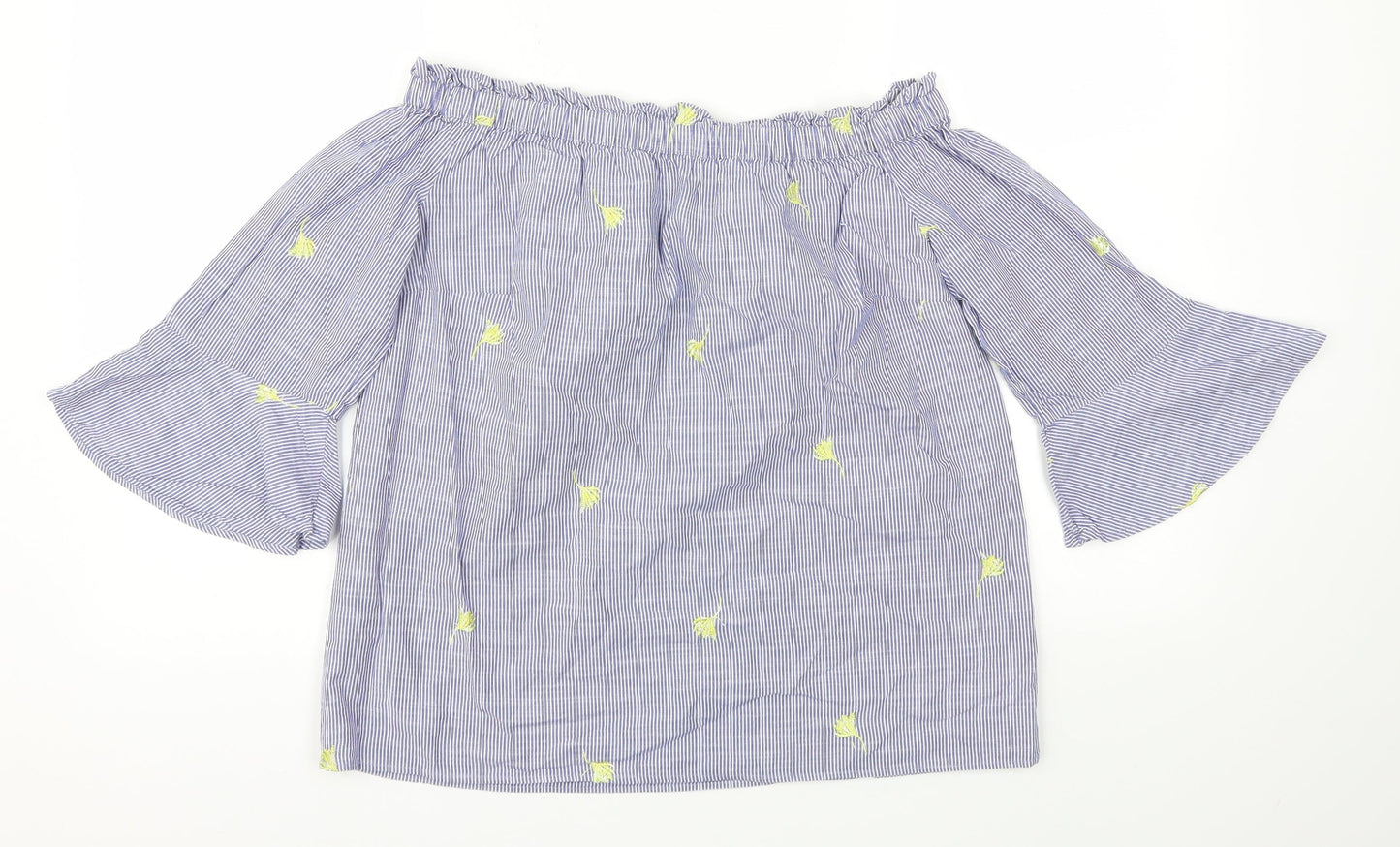 F&F Womens Blue Floral  Basic T-Shirt Size 6