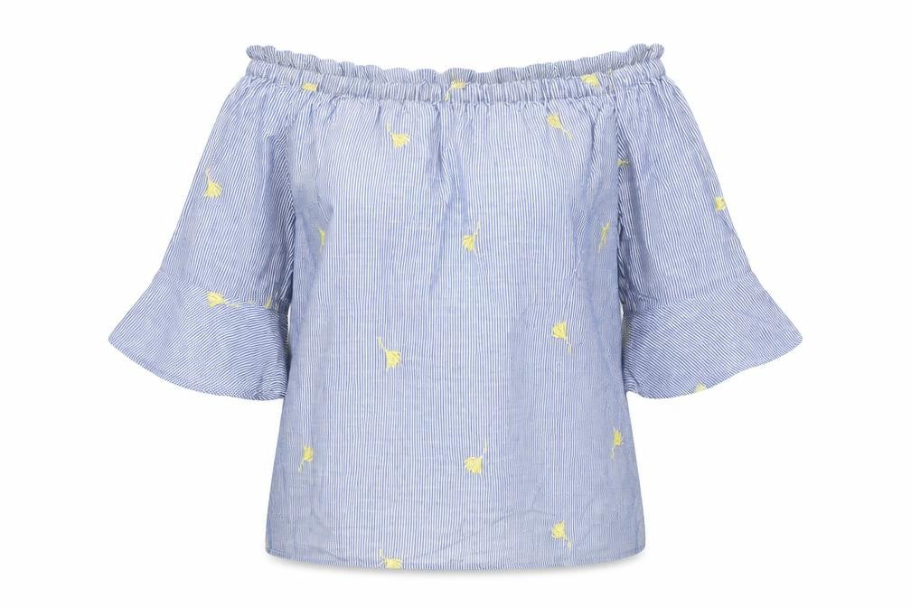 F&F Womens Blue Floral  Basic T-Shirt Size 6