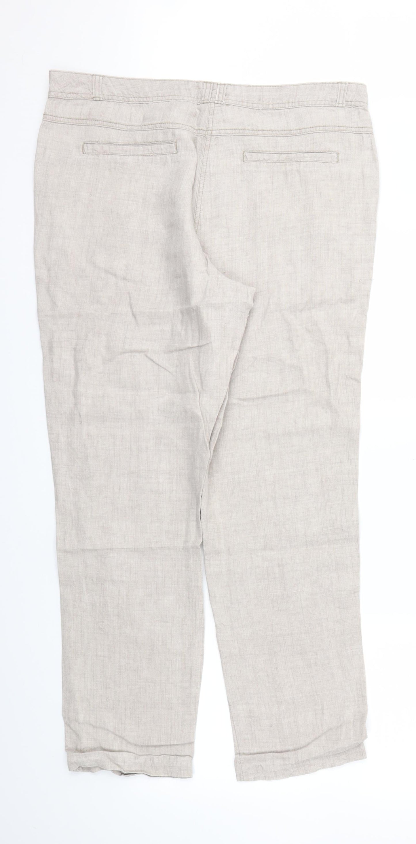 Womens UK Size 14 Moda Regular Fit  Beige Trousers