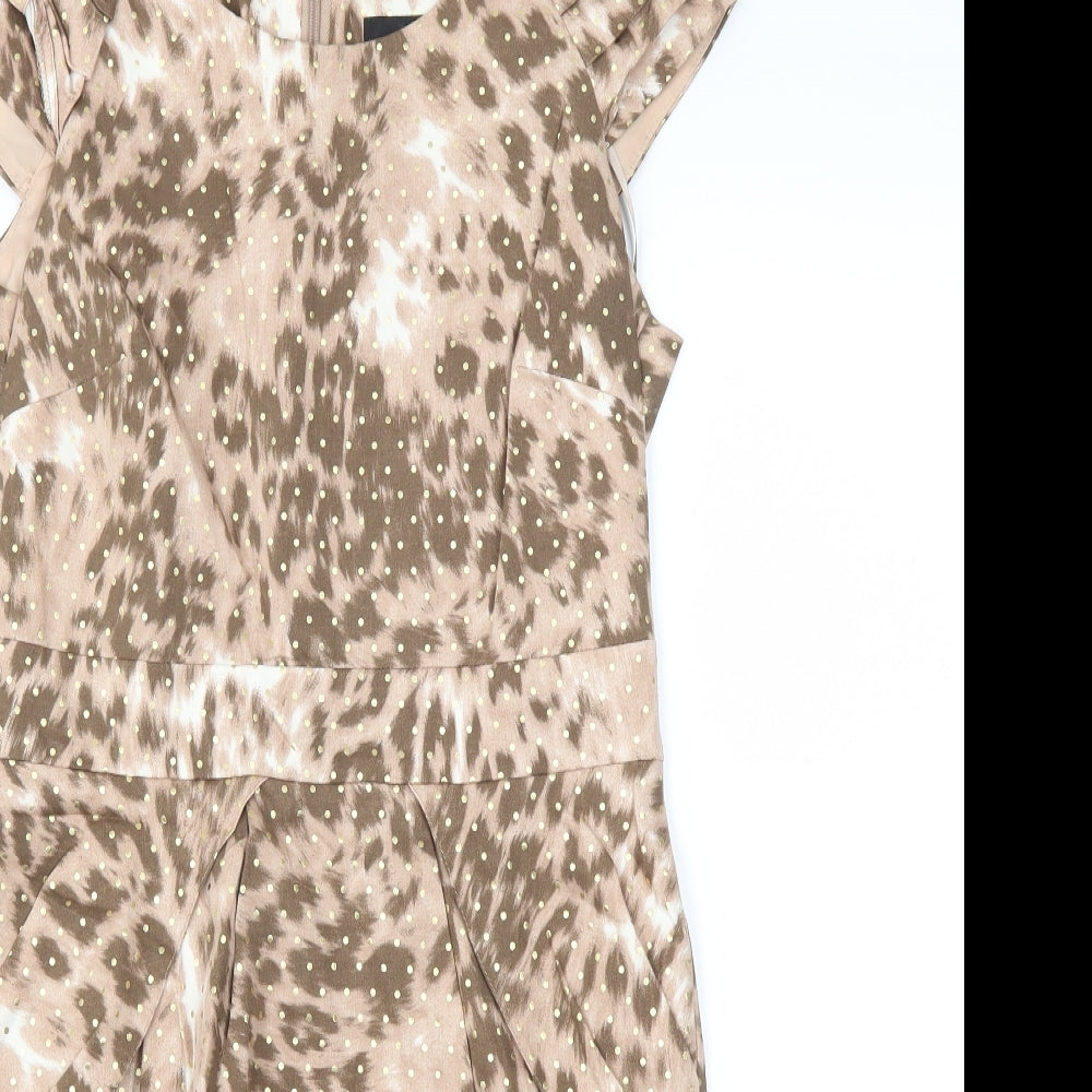 Next  Womens Brown Animal Print  Fit & Flare  Size 10