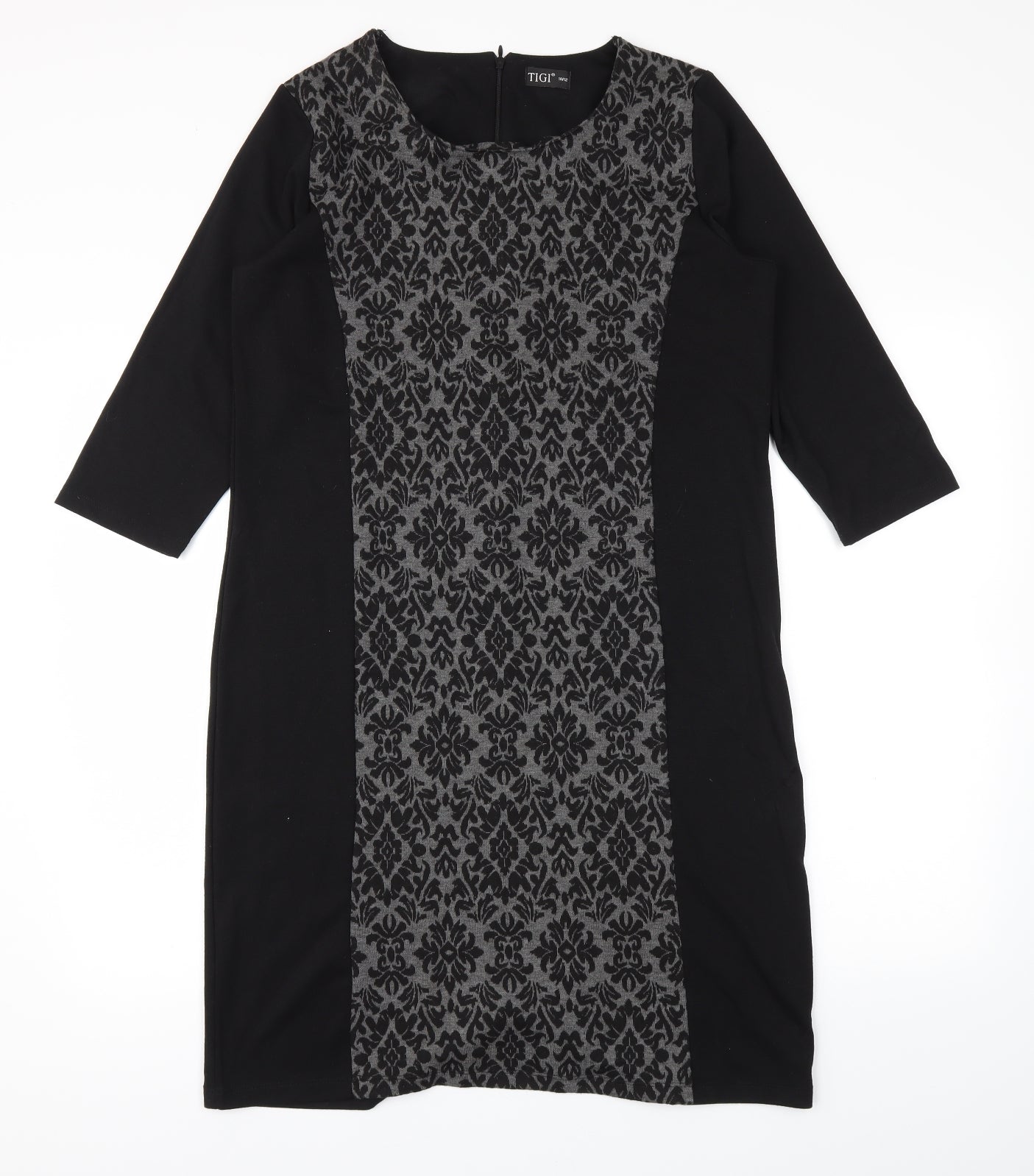 TIGI  Womens Black Animal Print  Fit & Flare  Size 10
