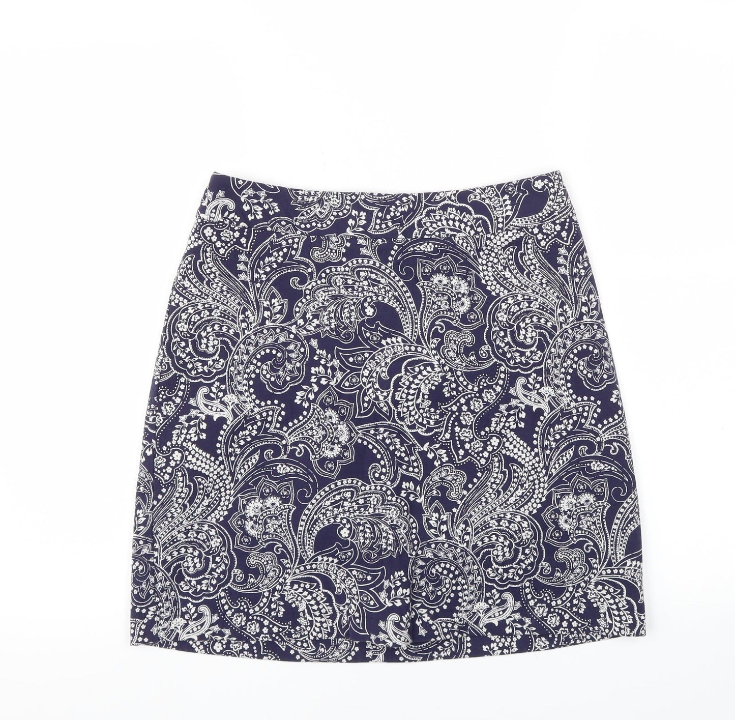 New Look Womens Blue Floral  A-Line Skirt Size 8