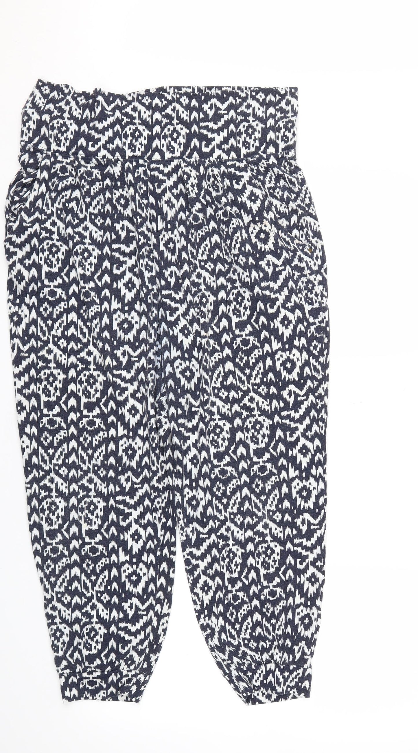 ESMARA Womens Blue Floral  Jogger Trousers Size M L24 in - Stretch waistband