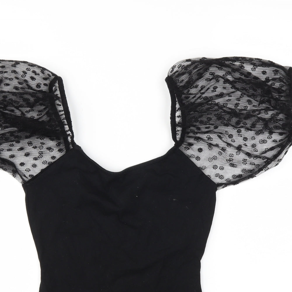 Primark Womens Black   Bodysuit One-Piece Size S