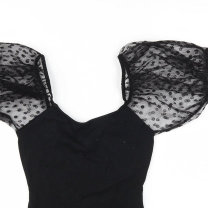 Primark Womens Black   Bodysuit One-Piece Size S