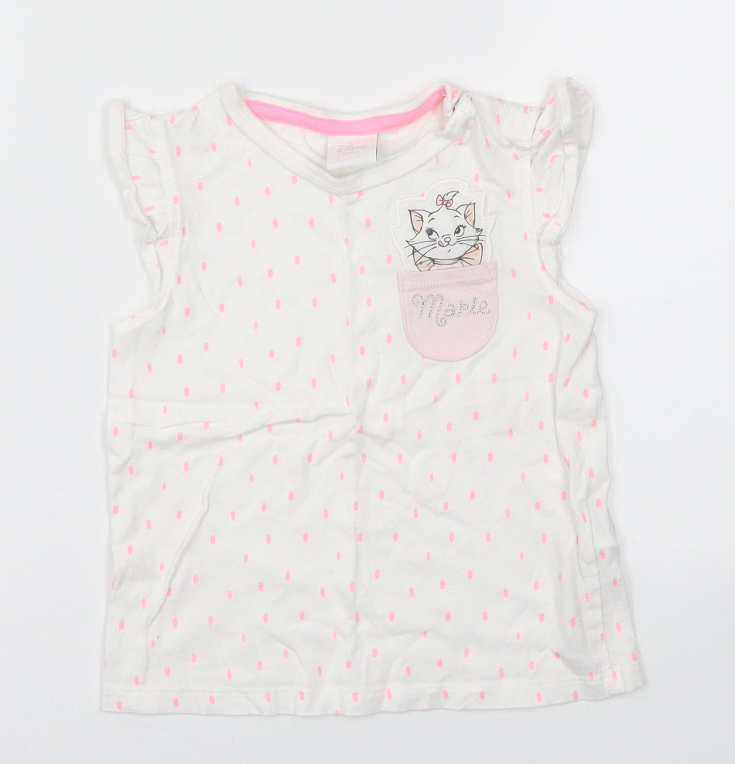 Disney Baby White Animal Print  Basic T-Shirt Size 12-18 Months