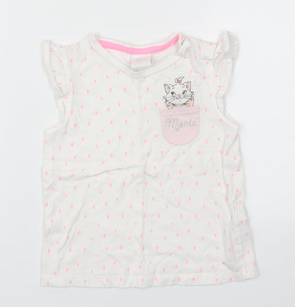 Disney Baby White Animal Print  Basic T-Shirt Size 12-18 Months