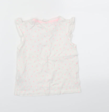 Disney Baby White Animal Print  Basic T-Shirt Size 12-18 Months