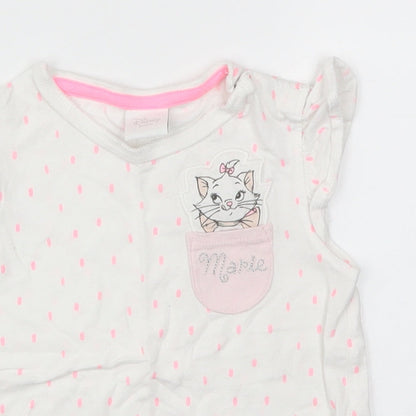 Disney Baby White Animal Print  Basic T-Shirt Size 12-18 Months