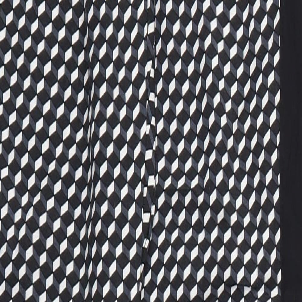 be beau Womens Black Argyle/Diamond  Trousers  Size 8 L29 in - Stretch waistband