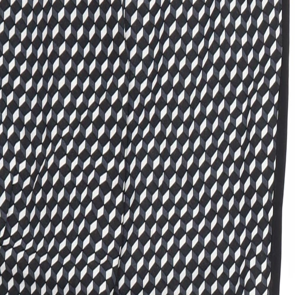 be beau Womens Black Argyle/Diamond  Trousers  Size 8 L29 in - Stretch waistband