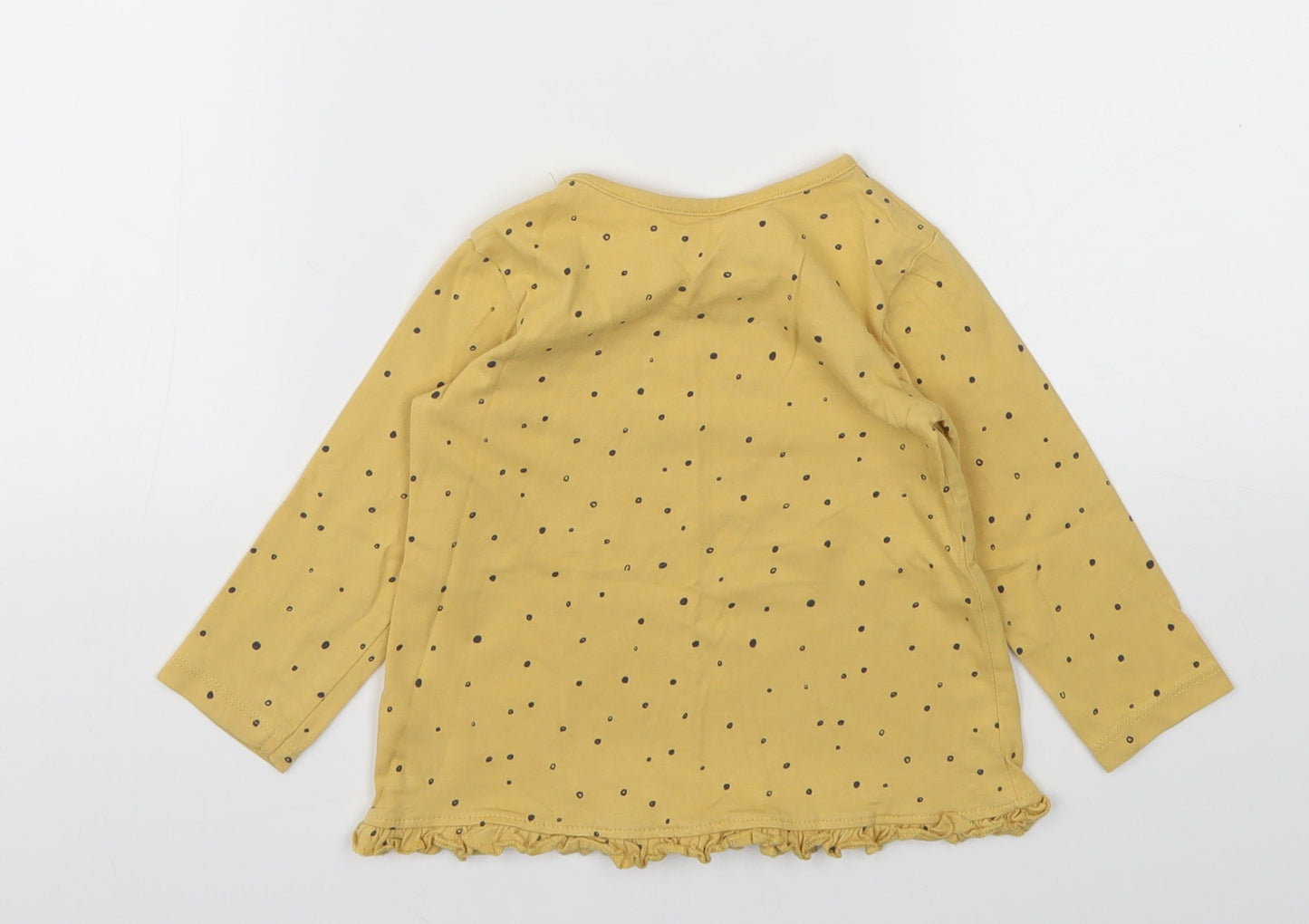 George Girls Yellow Spotted  Basic T-Shirt Size 9-12 Months