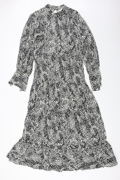 Topshop  Womens White Animal Print  A-Line  Size 6