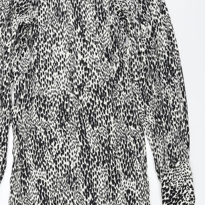 Topshop  Womens White Animal Print  A-Line  Size 6