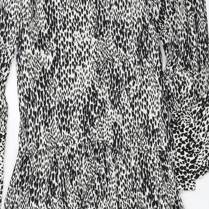 Topshop  Womens White Animal Print  A-Line  Size 6