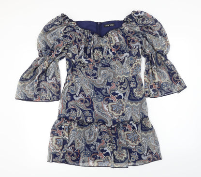 SheIn  Womens Blue Floral  A-Line  Size M