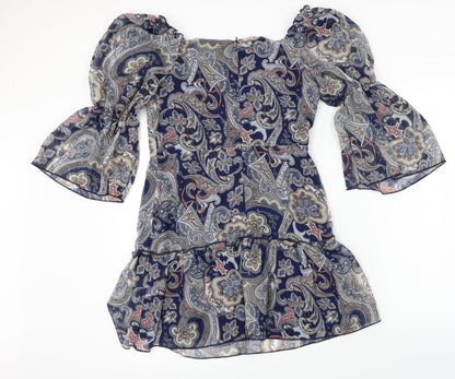 SheIn  Womens Blue Floral  A-Line  Size M