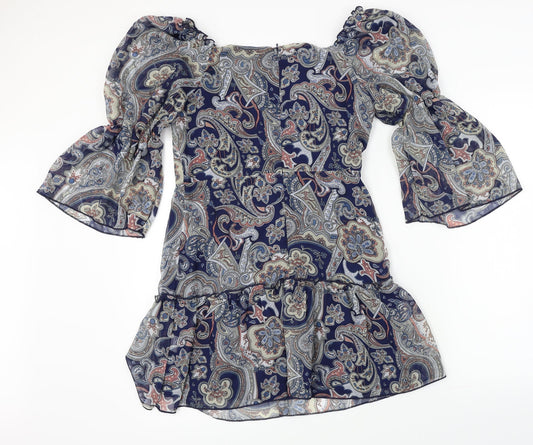 SheIn  Womens Blue Floral  A-Line  Size M