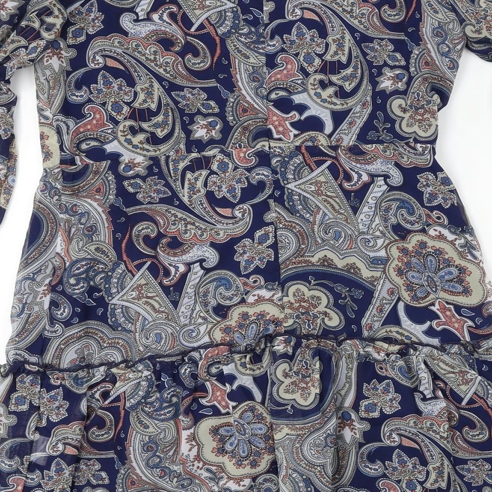 SheIn  Womens Blue Floral  A-Line  Size M