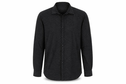 Mens UK Size L Dressmann Black  Button-Up Long Sleeve Casual Shirt