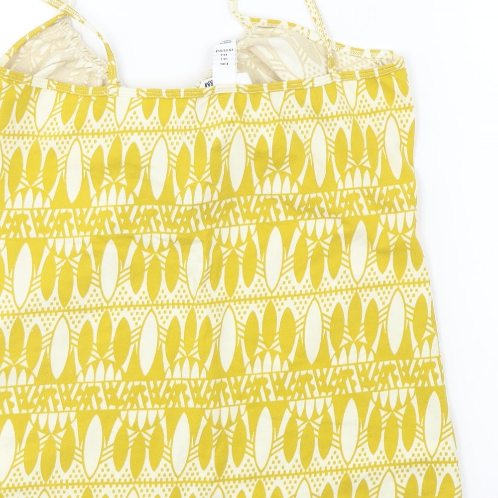 Womens UK Size L H&M Yellow Basic T-Shirt