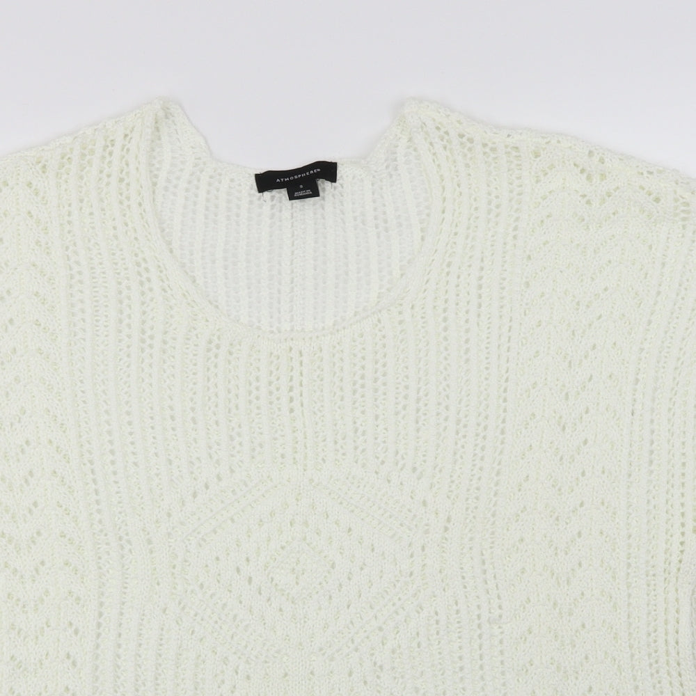 Close-up detail of Atmosphere women’s ivory jumper, size S