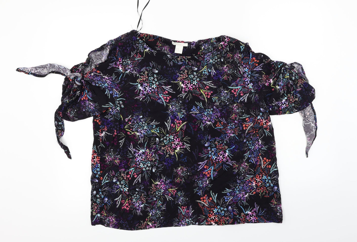 Womens UK Size 14 H&M Black Basic Blouse