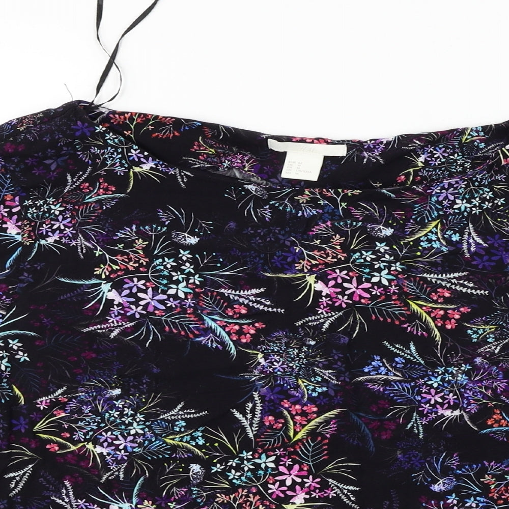 Womens UK Size 14 H&M Black Basic Blouse