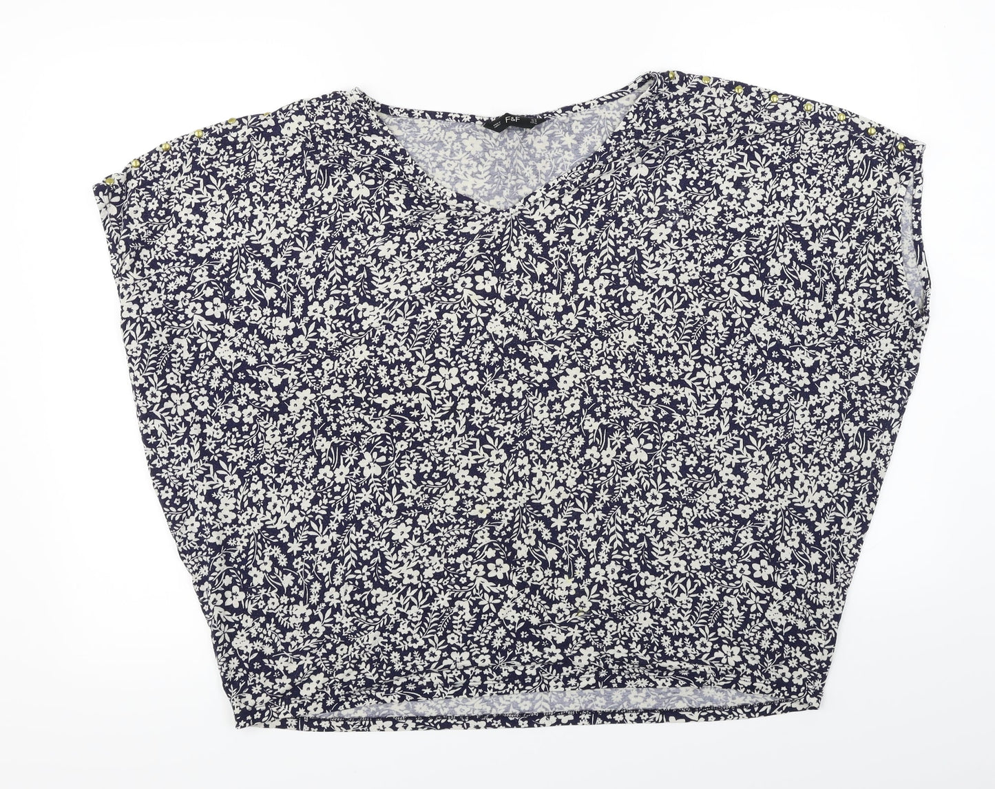 F&F Womens Blue Floral  Basic Blouse Size 18