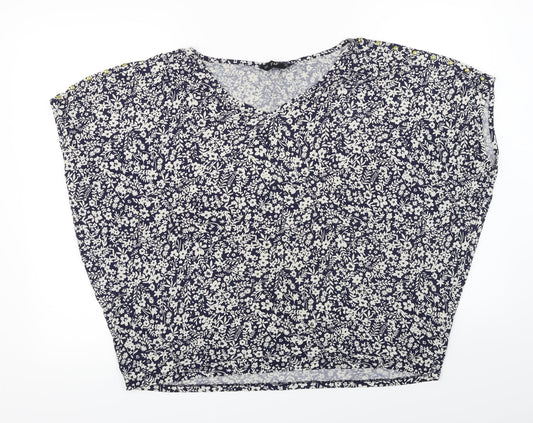 F&F Womens Blue Floral  Basic Blouse Size 18