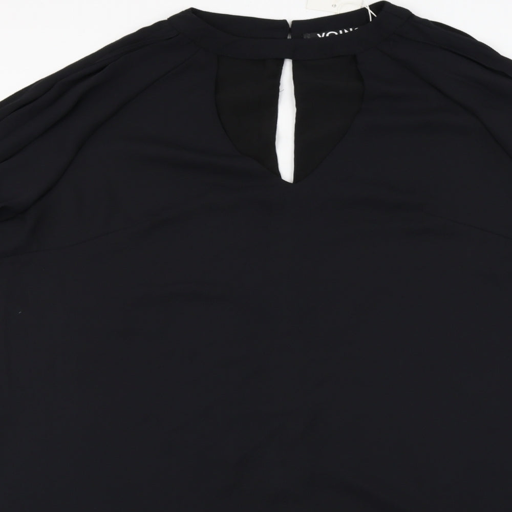 Womens UK Size XL Yoins Black Basic Blouse