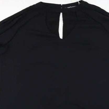Womens UK Size XL Yoins Black Basic Blouse