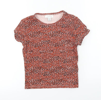 Womens UK Size 6 Topshop Red Basic T-Shirt