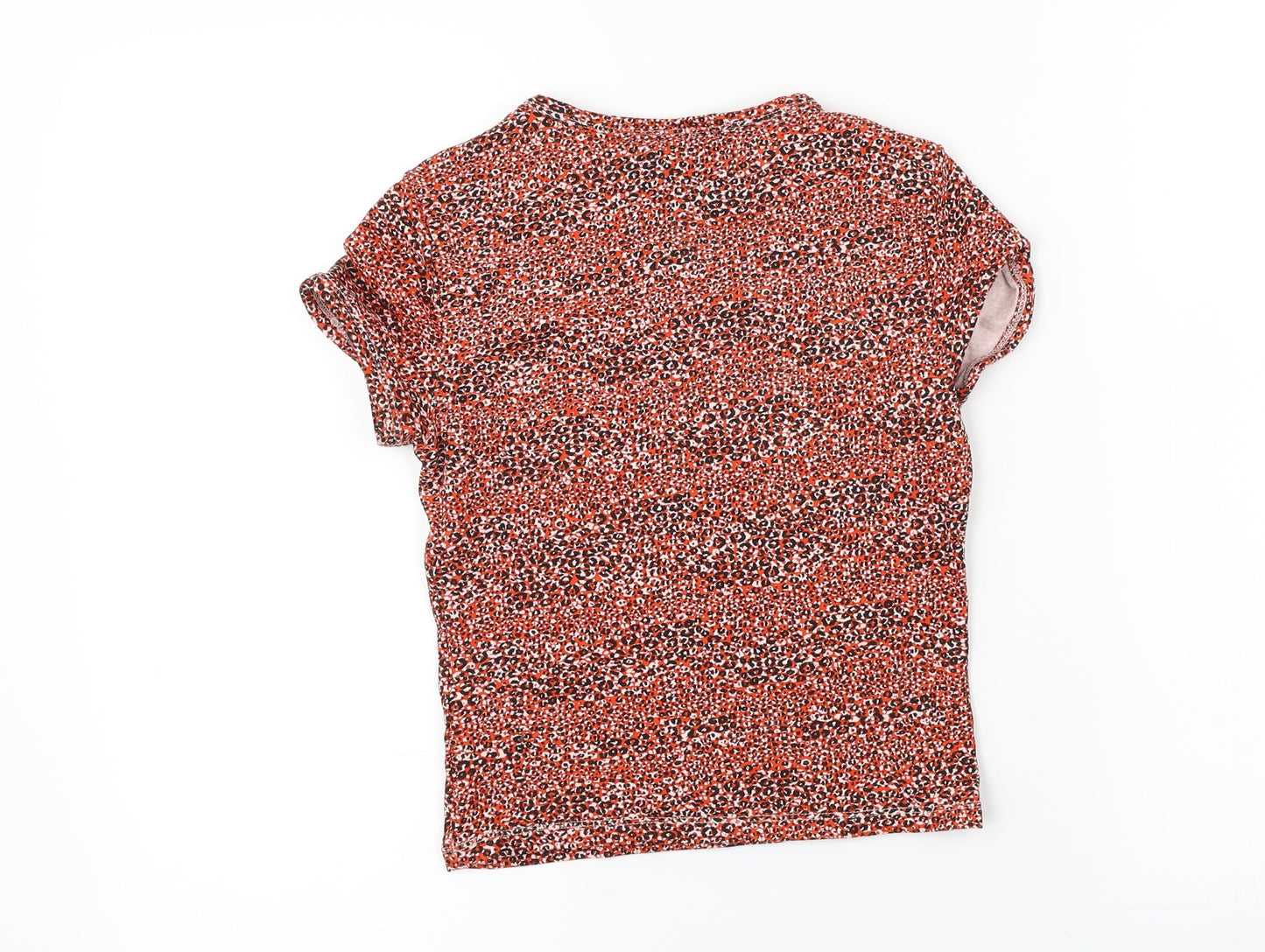 Womens UK Size 6 Topshop Red Basic T-Shirt