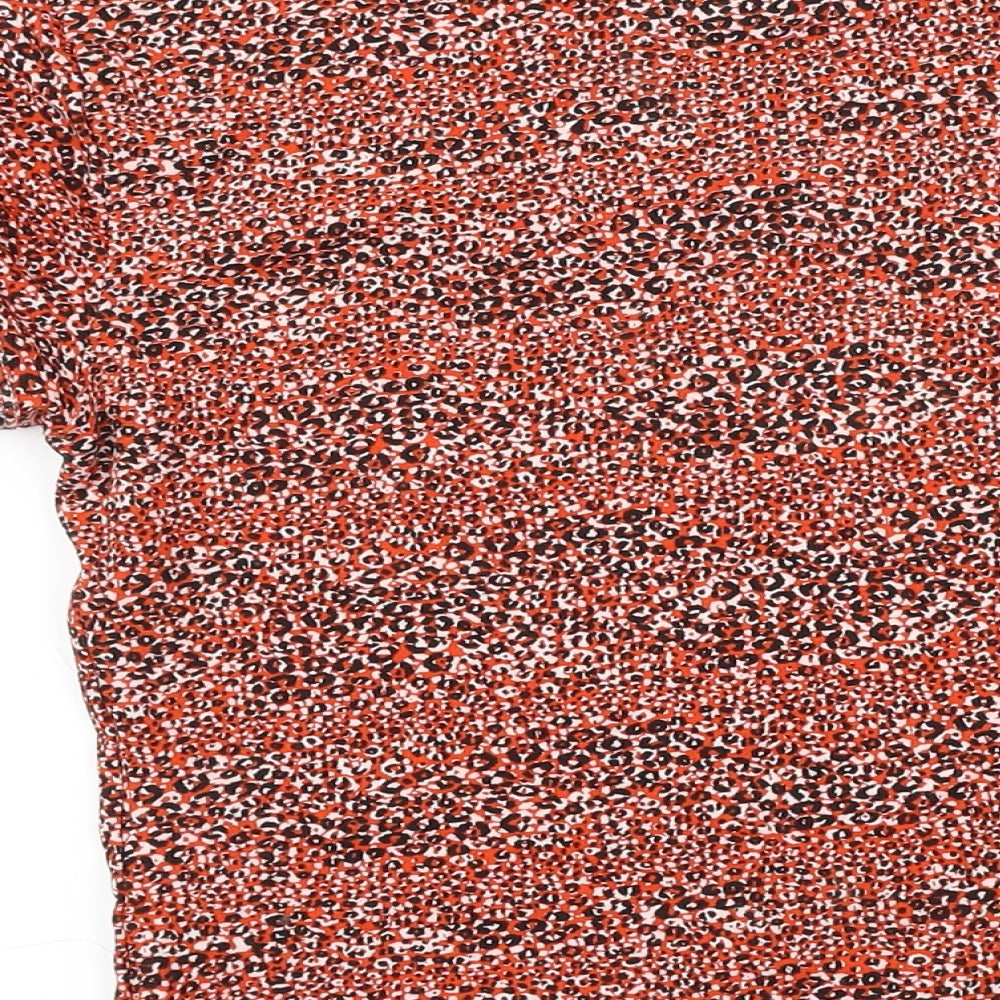 Womens UK Size 6 Topshop Red Basic T-Shirt