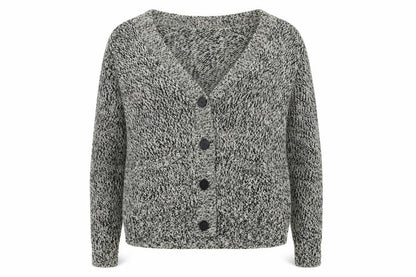 Front view of H&M women’s grey cardigan jumper, size M