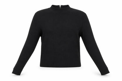 Front view of Limited Edition women’s black jumper, size UK 10