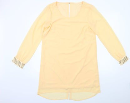 VILLA Womens Beige  Rayon Shift  Size L
