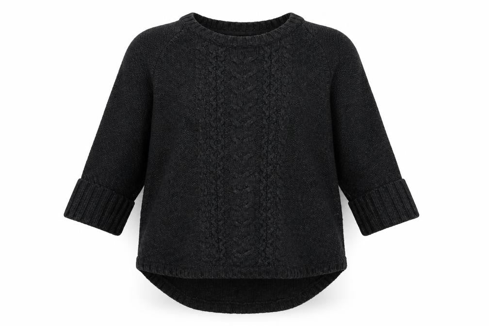 Front view of H&M women’s green knit jumper, size M