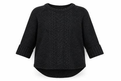 Front view of H&M women’s green knit jumper, size M