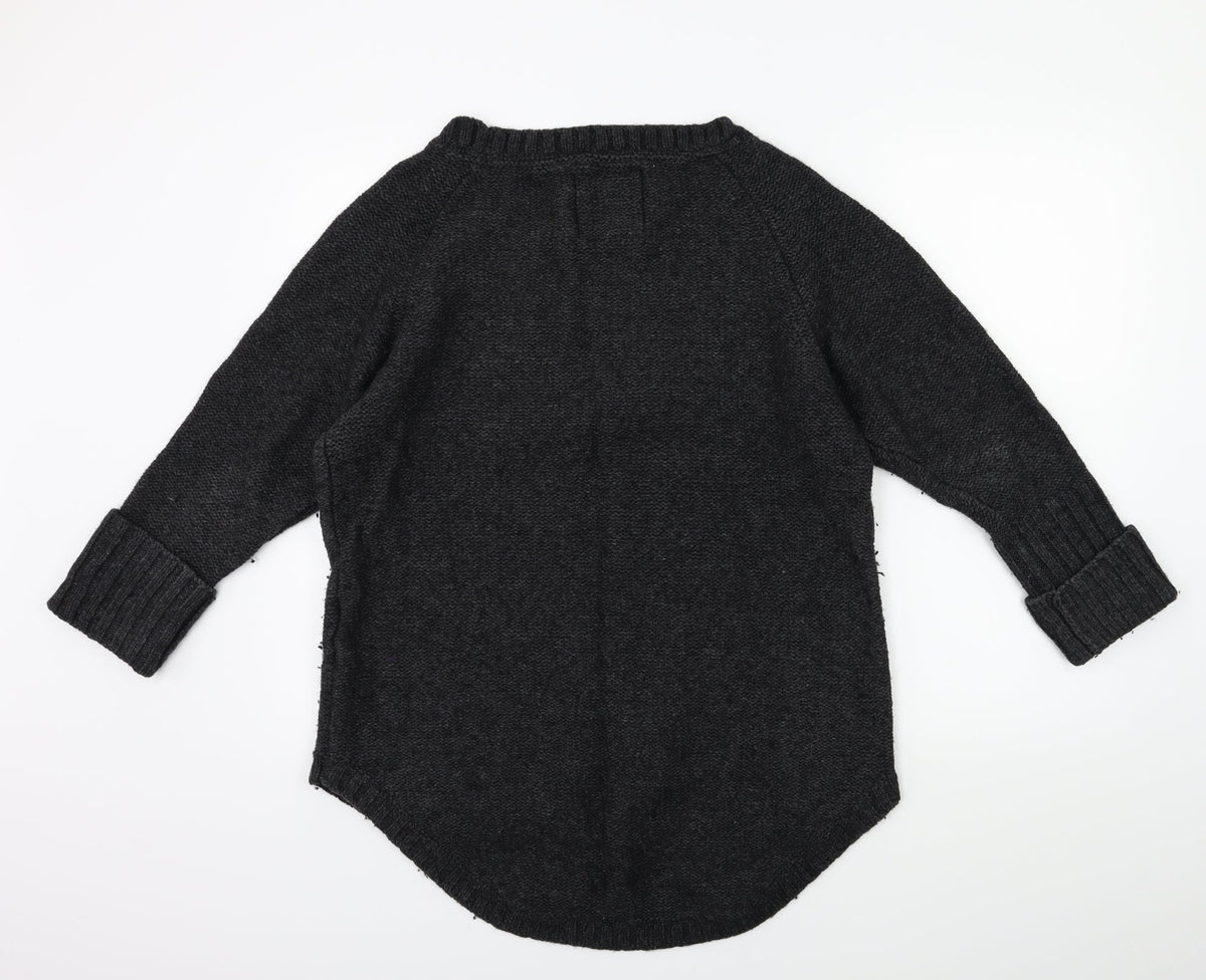 Back view of H&M women’s green knit jumper, size M