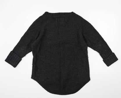 Back view of H&M women’s green knit jumper, size M