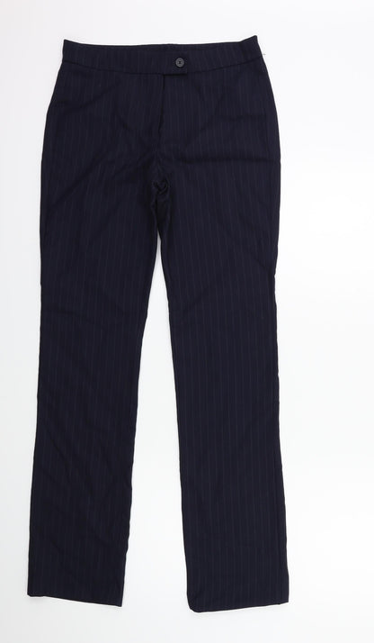 David luke Womens Blue Striped  Trousers  Size 26 in L31 in
