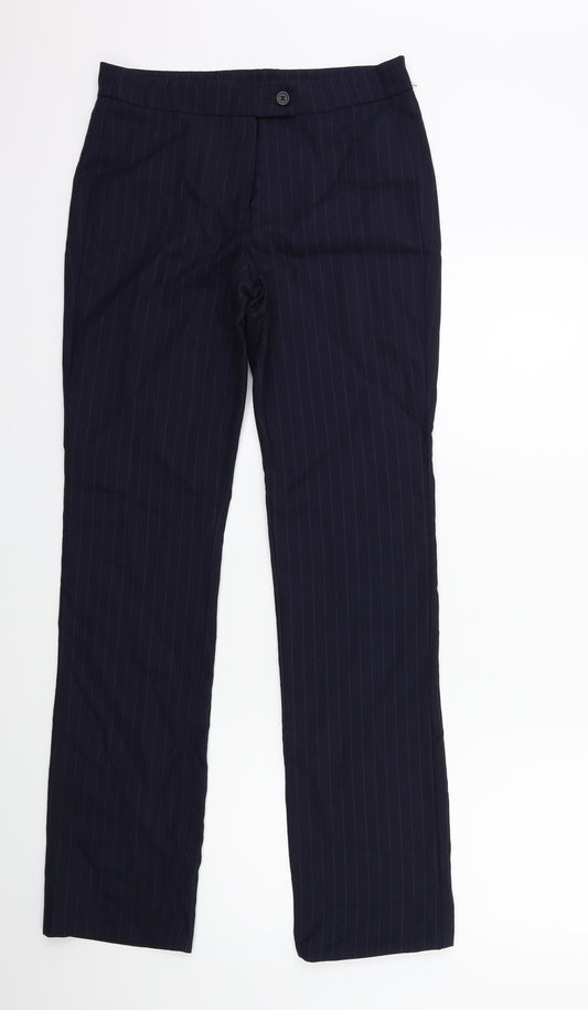 David luke Womens Blue Striped  Trousers  Size 26 in L31 in