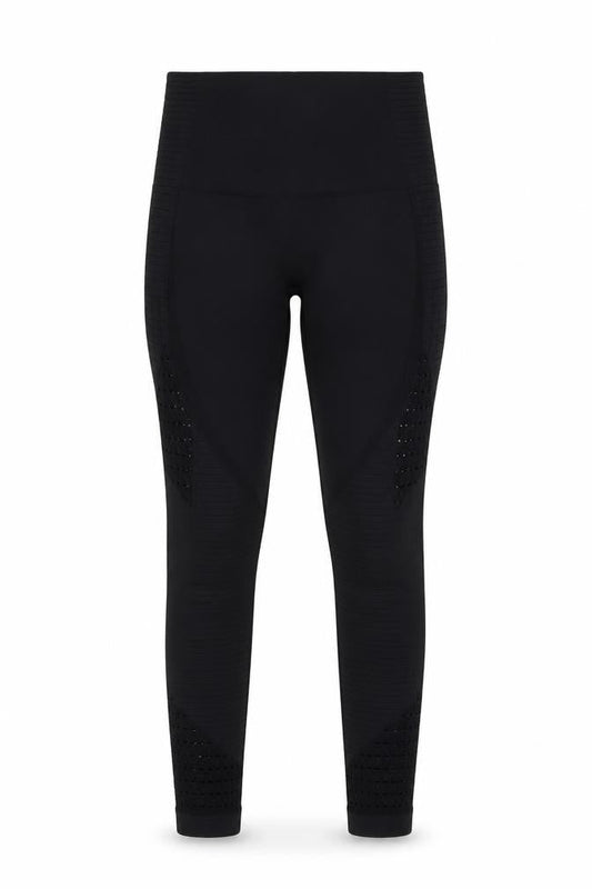 Front view of Preworn women’s beige carrot leggings, 23-inch leg