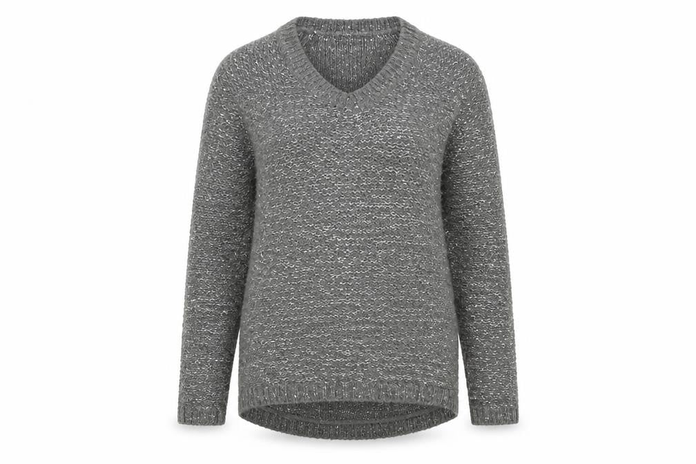 Front view of George women’s grey knit jumper, size UK 14