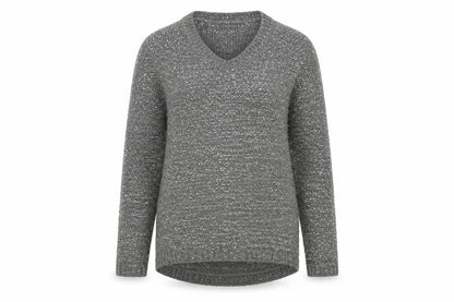 Front view of George women’s grey knit jumper, size UK 14