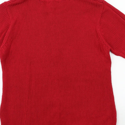 Brand and care label for M&Co women’s red knit jumper, size XL