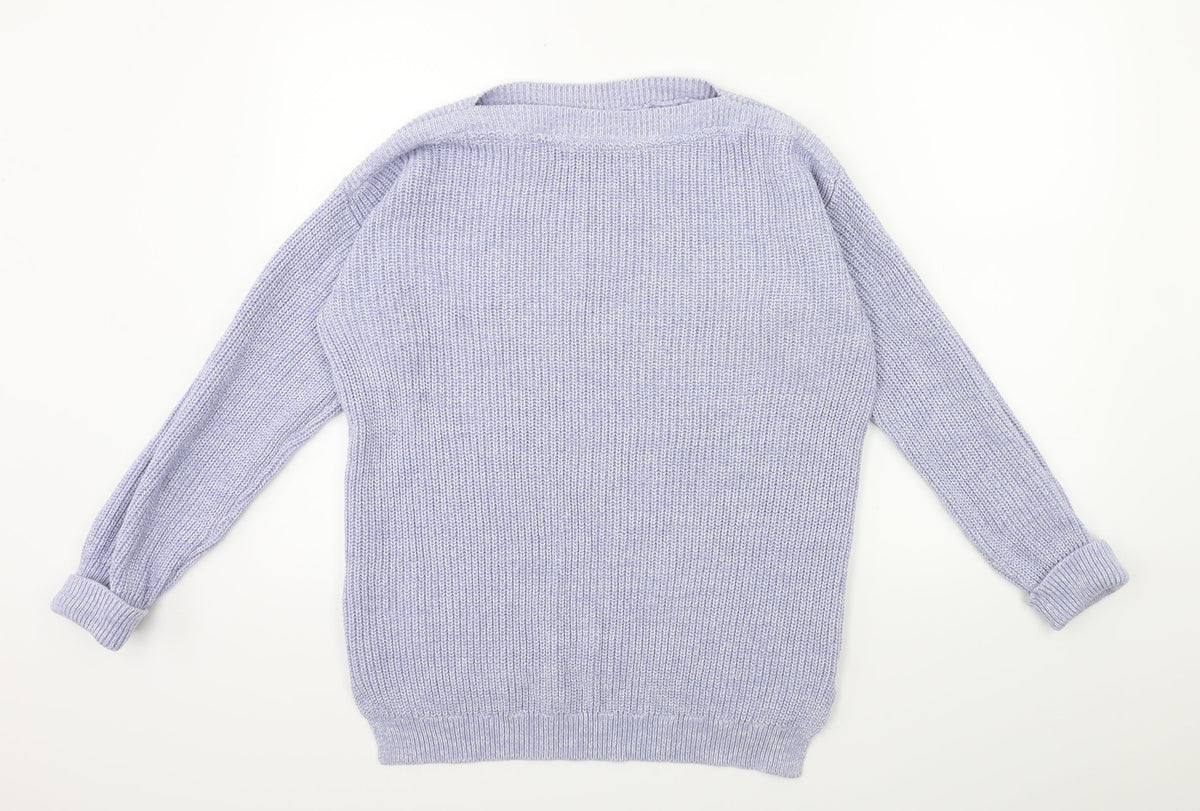 Back view of Marks & Spencer women’s blue knit jumper, size M