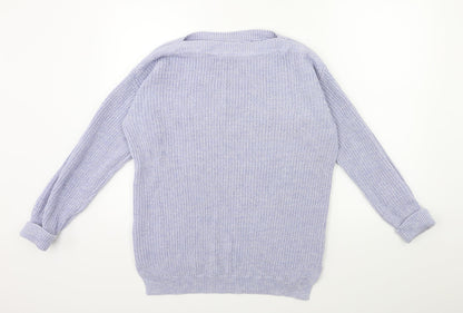 Back view of Marks & Spencer women’s blue knit jumper, size M